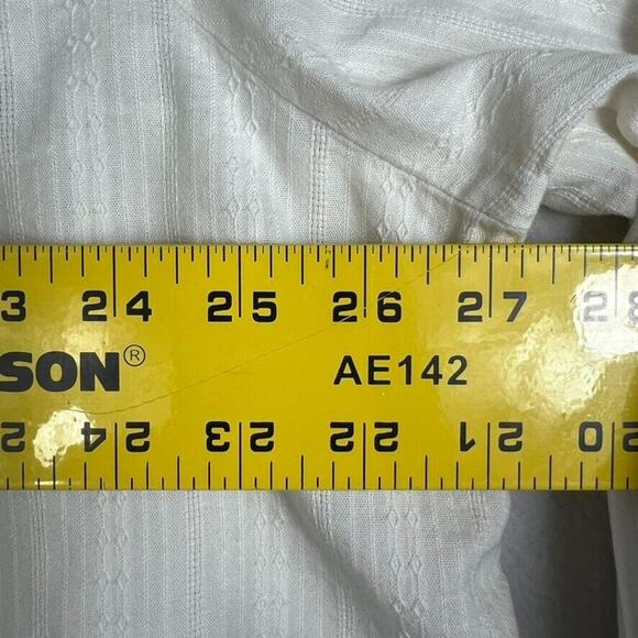 Old Navy Blouse Women's XL Textured Dobby Top Sea Salt Cream Boho Peasant - Picture 6 of 10